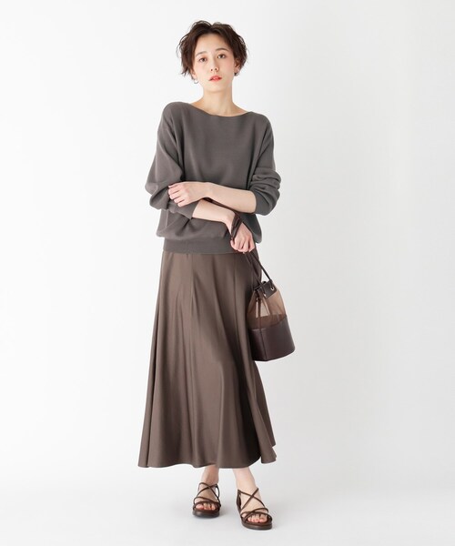 OPAQUE.CLIP(オペークドットクリップ)の「◆【エマール検証済】Lux organic cotton ボートネックニット【WEB限定サイズ】(ニット/セーター・レディース・ブラック/オフホワイト/オリーブ/マスタード/ライトパープル/ガンメタ/ダークグリーン・40/38/42/36/34)」の18枚目の写真