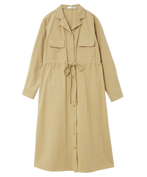 fifth(フィフス)の「ダブルポケットミリタリーワンピース(シャツワンピース・レディース・ベージュ/カーキ・MEDIUM)」の8枚目の写真