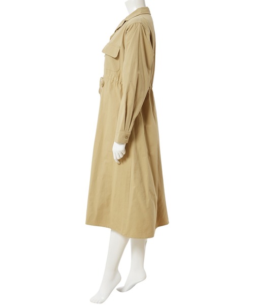 fifth(フィフス)の「ダブルポケットミリタリーワンピース(シャツワンピース・レディース・ベージュ/カーキ・MEDIUM)」の7枚目の写真