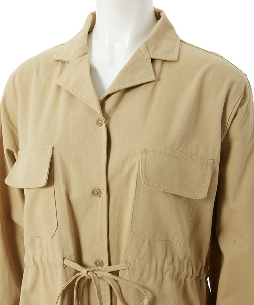 fifth(フィフス)の「ダブルポケットミリタリーワンピース(シャツワンピース・レディース・ベージュ/カーキ・MEDIUM)」の3枚目の写真