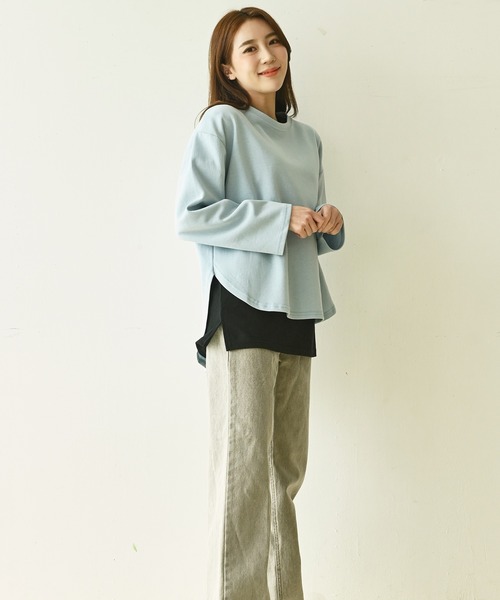 me+em select(ミームセレクト)の「レイヤード半袖T(Tシャツ/カットソー・レディース・アイボリー/ブラック・SMALL/MEDIUM/LARGE)」の15枚目の写真