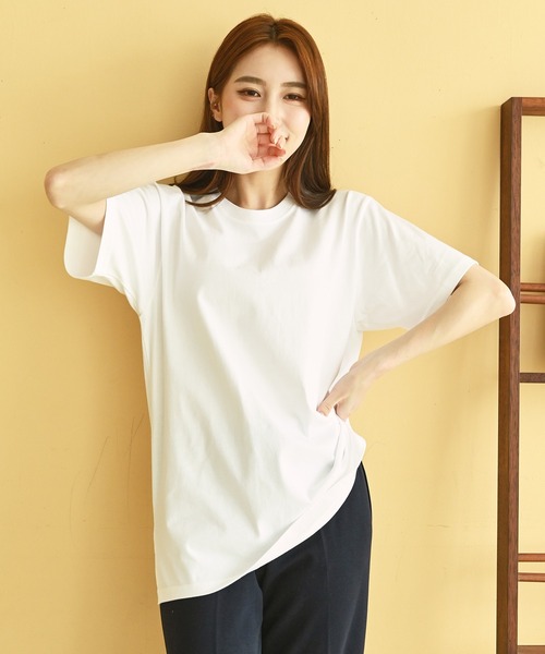 me+em select(ミームセレクト)の「レイヤード半袖T(Tシャツ/カットソー・レディース・アイボリー/ブラック・SMALL/MEDIUM/LARGE)」の3枚目の写真