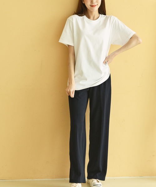 me+em select(ミームセレクト)の「レイヤード半袖T(Tシャツ/カットソー・レディース・アイボリー/ブラック・SMALL/MEDIUM/LARGE)」の11枚目の写真