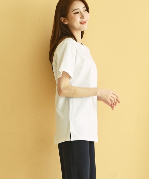 me+em select(ミームセレクト)の「レイヤード半袖T(Tシャツ/カットソー・レディース・アイボリー/ブラック・SMALL/MEDIUM/LARGE)」の16枚目の写真
