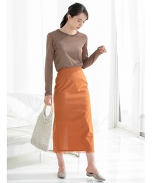 fifth | 裾フリンジ麻混タイトスカート(スカート)