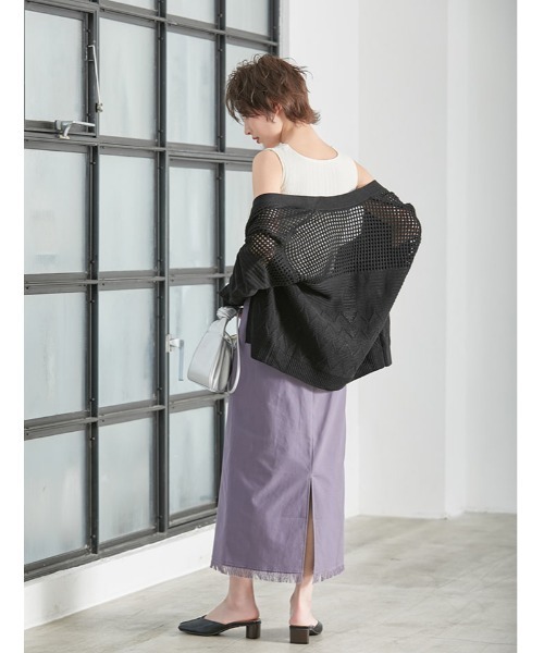 fifth（フィフス）の「裾フリンジ麻混タイトスカート（スカート・レディース・ベージュ/パープル/オレンジ・MEDIUM）」の19枚目の写真