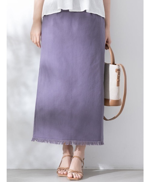 fifth（フィフス）の「裾フリンジ麻混タイトスカート（スカート・レディース・ベージュ/パープル/オレンジ・MEDIUM）」の15枚目の写真