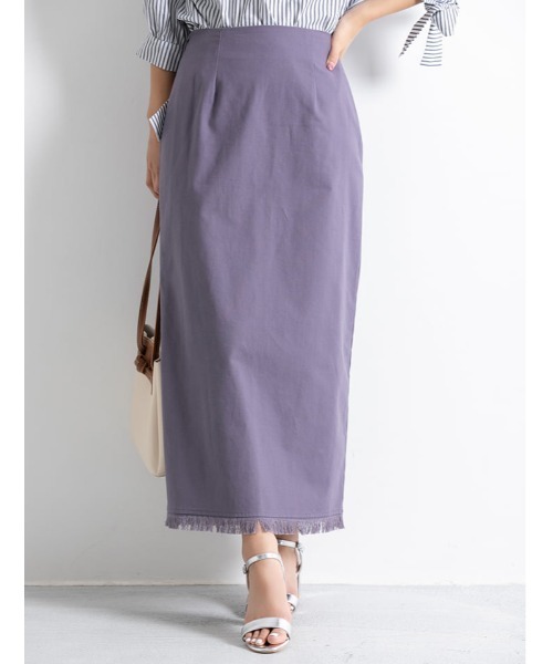 fifth（フィフス）の「裾フリンジ麻混タイトスカート（スカート・レディース・ベージュ/パープル/オレンジ・MEDIUM）」の8枚目の写真