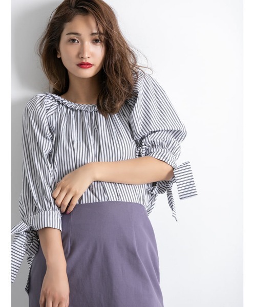 fifth（フィフス）の「裾フリンジ麻混タイトスカート（スカート・レディース・ベージュ/パープル/オレンジ・MEDIUM）」の11枚目の写真