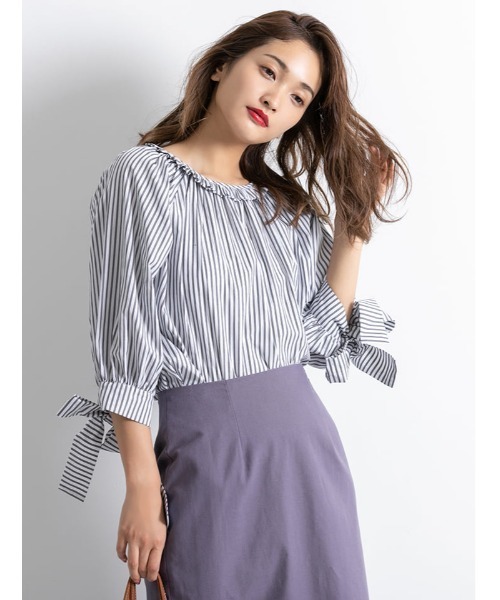 fifth（フィフス）の「裾フリンジ麻混タイトスカート（スカート・レディース・ベージュ/パープル/オレンジ・MEDIUM）」の12枚目の写真