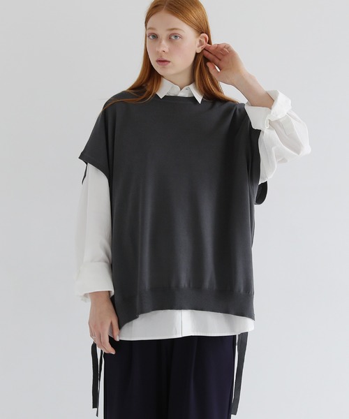 LILL(リル)の「サイドレーススリットビッグシルエットニットベスト(ベスト・メンズ・ネイビー/ブルー/チャコール・S/M/L)」の19枚目の写真