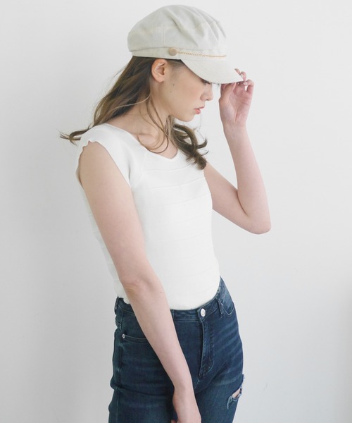 LIPSERVICE（リップサービス）の「チェーンマリンキャスケット（キャスケット・レディース・ブラック/アイボリー・FREE）」の4枚目の写真