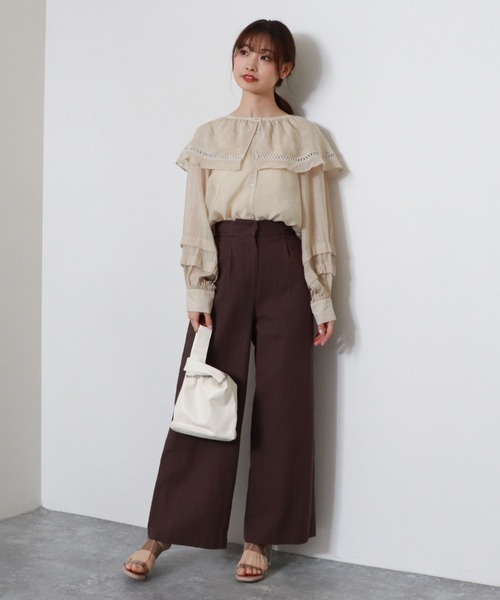 archives(アルシーヴ)の「【setupにも】脇ベルトタックパンツ(その他パンツ・レディース・マスタード/アイボリー/ブラウン/パープル・MEDIUM)」の12枚目の写真