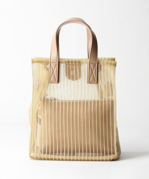 BEAUTY&YOUTH UNITED ARROWS（ビューティーアンドユースユナイテッドアローズ）の「BY スクエアチュールストライプ ミニトートバッグ　-2WAY- ◆（トートバッグ・レディース・ブラック/ベージュ・FREE）」の14枚目の写真