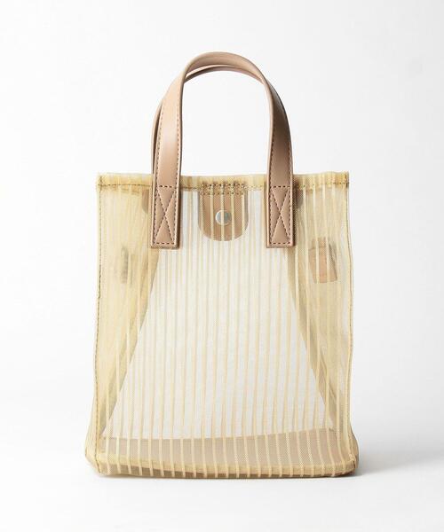 BEAUTY&YOUTH UNITED ARROWS（ビューティーアンドユースユナイテッドアローズ）の「BY スクエアチュールストライプ ミニトートバッグ　-2WAY- ◆（トートバッグ・レディース・ブラック/ベージュ・FREE）」の9枚目の写真