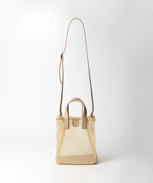 BEAUTY&YOUTH UNITED ARROWS（ビューティーアンドユースユナイテッドアローズ）の「BY スクエアチュールストライプ ミニトートバッグ　-2WAY- ◆（トートバッグ・レディース・ブラック/ベージュ・FREE）」の7枚目の写真