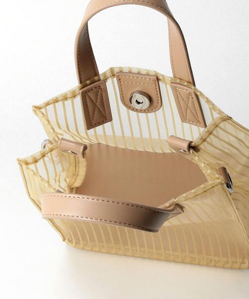 BEAUTY&YOUTH UNITED ARROWS（ビューティーアンドユースユナイテッドアローズ）の「BY スクエアチュールストライプ ミニトートバッグ　-2WAY- ◆（トートバッグ・レディース・ブラック/ベージュ・FREE）」の15枚目の写真