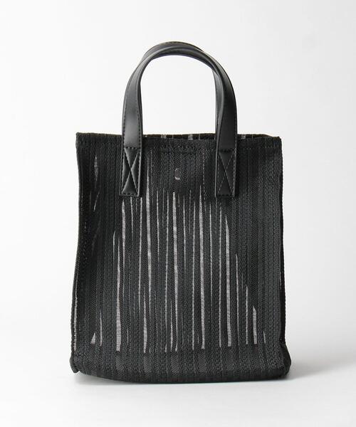 BEAUTY&YOUTH UNITED ARROWS（ビューティーアンドユースユナイテッドアローズ）の「BY スクエアチュールストライプ ミニトートバッグ　-2WAY- ◆（トートバッグ・レディース・ブラック/ベージュ・FREE）」の8枚目の写真