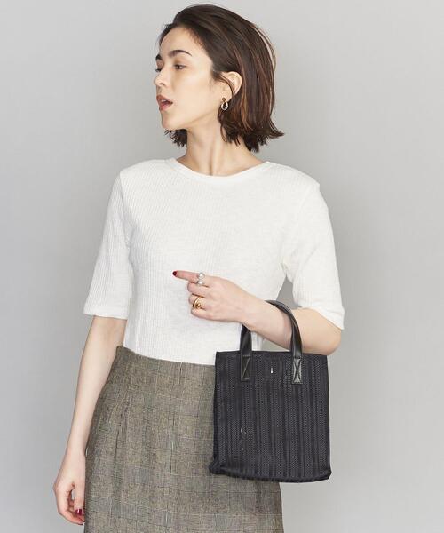 BEAUTY&YOUTH UNITED ARROWS（ビューティーアンドユースユナイテッドアローズ）の「BY スクエアチュールストライプ ミニトートバッグ　-2WAY- ◆（トートバッグ・レディース・ブラック/ベージュ・FREE）」の20枚目の写真