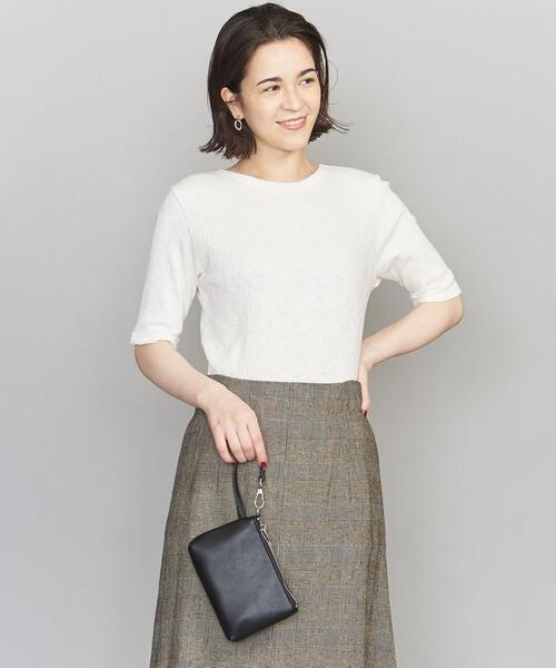 BEAUTY&YOUTH UNITED ARROWS（ビューティーアンドユースユナイテッドアローズ）の「BY スクエアチュールストライプ ミニトートバッグ　-2WAY- ◆（トートバッグ・レディース・ブラック/ベージュ・FREE）」の21枚目の写真