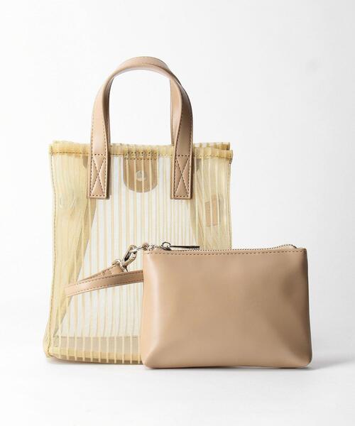 BEAUTY&YOUTH UNITED ARROWS（ビューティーアンドユースユナイテッドアローズ）の「BY スクエアチュールストライプ ミニトートバッグ　-2WAY- ◆（トートバッグ・レディース・ブラック/ベージュ・FREE）」の18枚目の写真