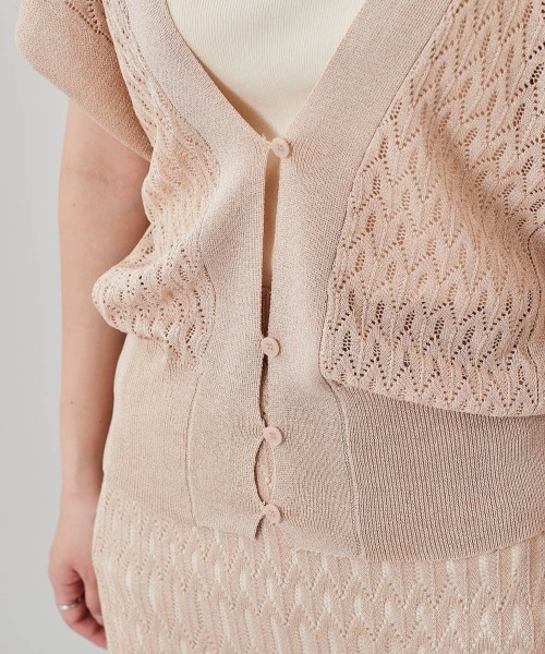 cepo（セポ）の「マーブルレースニットビスチェ（ベスト・レディース・ベージュ/ブルー・M）」の8枚目の写真