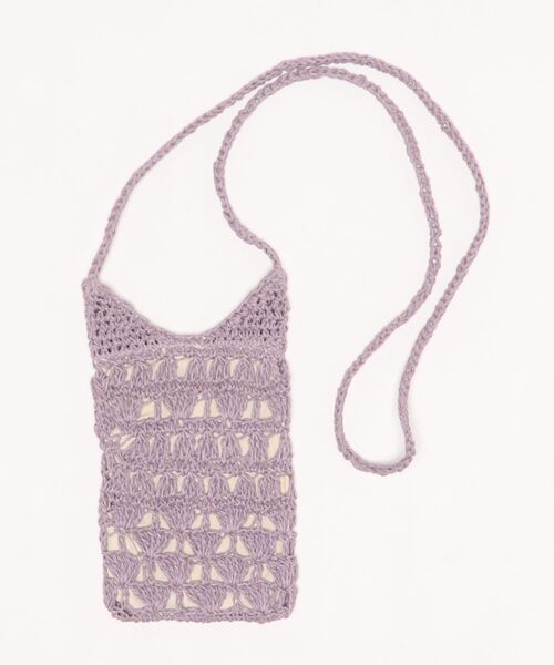 Right-on（ライトオン）の「【HONEYSUCKLE ROSE】手編みミニショルダーバッグ（ショルダーバッグ・レディース・パープル/グリーン/ベージュ・ONE SIZE）」の3枚目の写真
