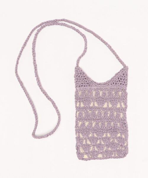 Right-on（ライトオン）の「【HONEYSUCKLE ROSE】手編みミニショルダーバッグ（ショルダーバッグ・レディース・パープル/グリーン/ベージュ・ONE SIZE）」の4枚目の写真