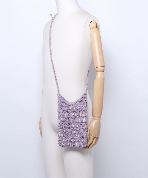 Right-on（ライトオン）の「【HONEYSUCKLE ROSE】手編みミニショルダーバッグ（ショルダーバッグ・レディース・パープル/グリーン/ベージュ・ONE SIZE）」の5枚目の写真