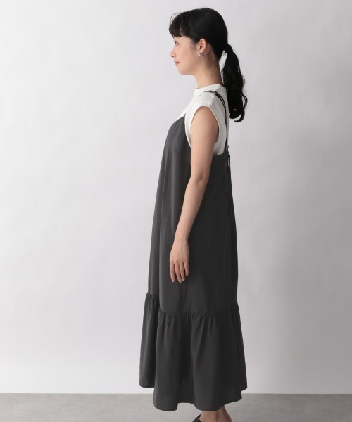 LOWRYS FARM（ローリーズファーム）の「ティアードキャミワンピース　949022（ワンピース・レディース・アイボリー/チャコールグレー/ダークブラウン/グリーン/イエロー・FREE）」の13枚目の写真