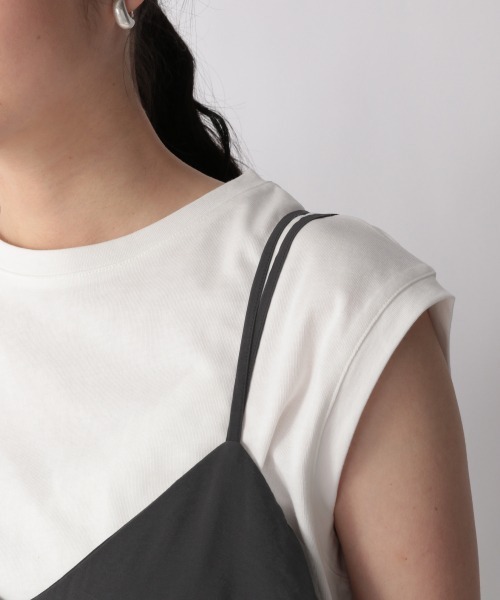 LOWRYS FARM（ローリーズファーム）の「ティアードキャミワンピース　949022（ワンピース・レディース・アイボリー/チャコールグレー/ダークブラウン/グリーン/イエロー・FREE）」の10枚目の写真