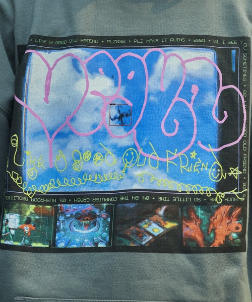 plz make it ruins ジップパーカー plz make it ruins ジップパーカー