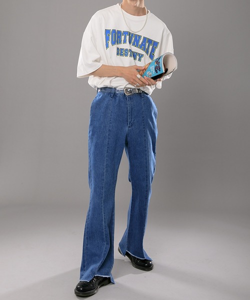 kutir(クティール)の「カットオフスリムフレアデニムパンツ(デニムパンツ・メンズ・ライトブルー/ブラック/インディゴブルー・SMALL/MEDIUM/LARGE)」の17枚目の写真