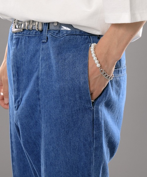 kutir(クティール)の「カットオフスリムフレアデニムパンツ(デニムパンツ・メンズ・ライトブルー/ブラック/インディゴブルー・SMALL/MEDIUM/LARGE)」の10枚目の写真