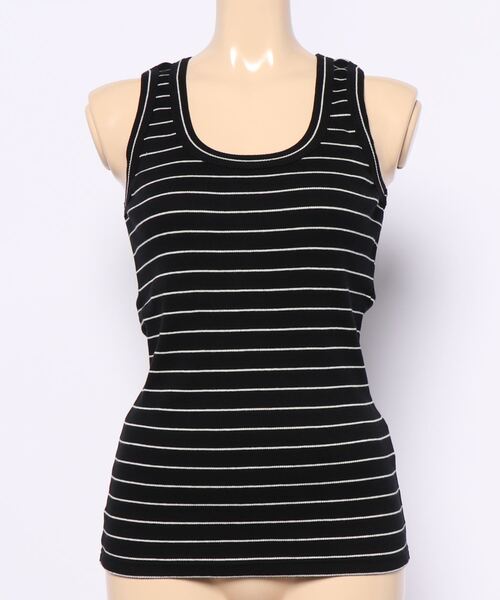 agnes b.(アニエスベー)の「JGA6 TS ボーダーリブタンクトップ(タンクトップ・レディース・ブラック/ホワイト・2/1/3)」の2枚目の写真