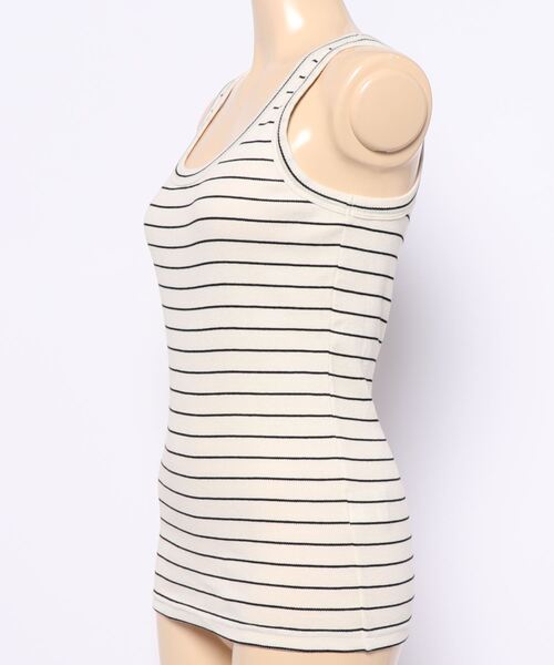 agnes b.(アニエスベー)の「JGA6 TS ボーダーリブタンクトップ(タンクトップ・レディース・ブラック/ホワイト・2/1/3)」の3枚目の写真