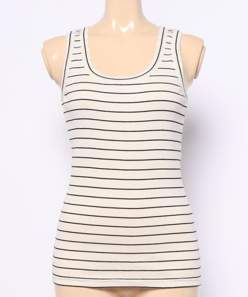 agnes b.(アニエスベー)の「JGA6 TS ボーダーリブタンクトップ(タンクトップ・レディース・ブラック/ホワイト・2/1/3)」の1枚目の写真