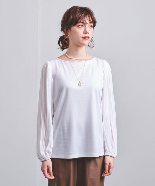 UNITED ARROWS（ユナイテッドアローズ）の「UBC CFN COMBI プリーツスリーブ プルオーバー†◆（Tシャツ/カットソー・レディース・ホワイト/ブラック/ロイヤルブルー・FREE）」の12枚目の写真