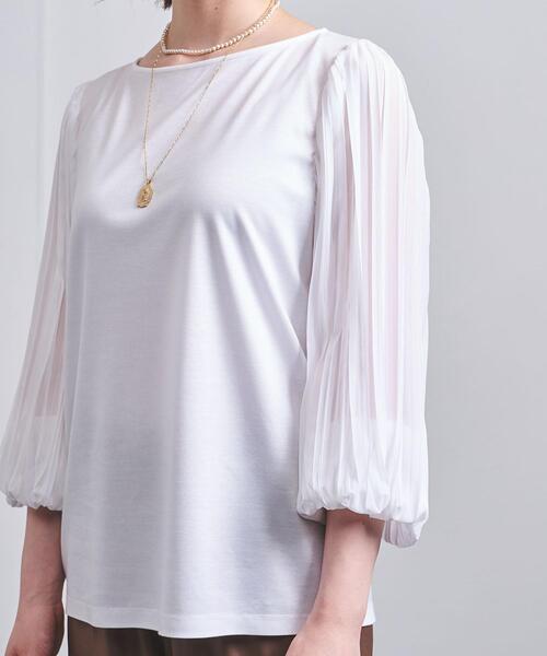 UNITED ARROWS（ユナイテッドアローズ）の「UBC CFN COMBI プリーツスリーブ プルオーバー†◆（Tシャツ/カットソー・レディース・ホワイト/ブラック/ロイヤルブルー・FREE）」の16枚目の写真