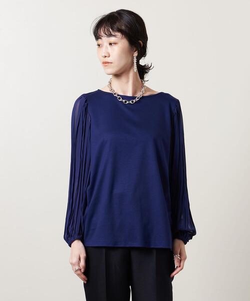 UNITED ARROWS（ユナイテッドアローズ）の「UBC CFN COMBI プリーツスリーブ プルオーバー†◆（Tシャツ/カットソー・レディース・ホワイト/ブラック/ロイヤルブルー・FREE）」の8枚目の写真