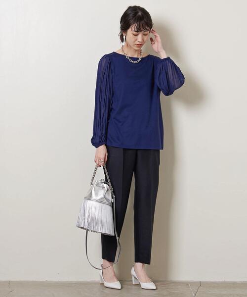 UNITED ARROWS（ユナイテッドアローズ）の「UBC CFN COMBI プリーツスリーブ プルオーバー†◆（Tシャツ/カットソー・レディース・ホワイト/ブラック/ロイヤルブルー・FREE）」の11枚目の写真