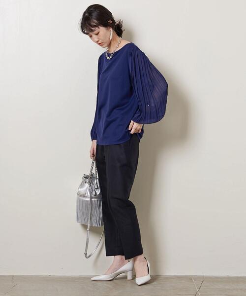 UNITED ARROWS（ユナイテッドアローズ）の「UBC CFN COMBI プリーツスリーブ プルオーバー†◆（Tシャツ/カットソー・レディース・ホワイト/ブラック/ロイヤルブルー・FREE）」の19枚目の写真