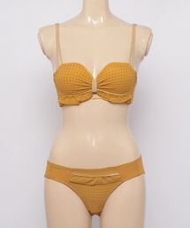 SFW | 大人可愛いリボンのデザインが印象的なノンワイヤーブラ&ショーツセット(ブラ&ショーツ)