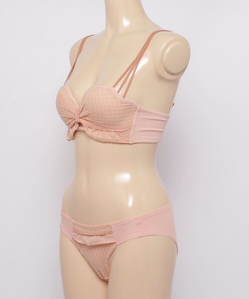 SFW(エスエフダブリュー)の「大人可愛いリボンのデザインが印象的なノンワイヤーブラ&ショーツセット(ブラ&ショーツ・レディース・ホワイト/ピンク/ブルー/イエロー・LL/S/M/L)」の11枚目の写真