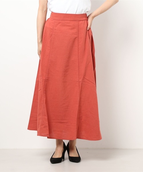 210nouve（トゥージュヌーブ）の「リネンマーメイドスカート（スカート・レディース・テラコッタ/アイボリー/ブラック・FREE）」の6枚目の写真