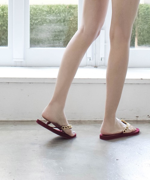 Julia Boutique（ジュリアブティック）の「チェーンデザインビーチサンダル/21181（サンダル・レディース・ブラック/レッド・38/39/36/37）」の17枚目の写真