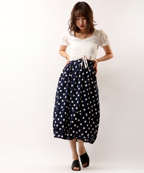 D*g*y（ディージーワイ）の「【D*g*y】ドットプリントバルーンスカート（スカート・レディース・ネイビー・M）」の7枚目の写真