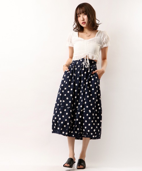 D*g*y（ディージーワイ）の「【D*g*y】ドットプリントバルーンスカート（スカート・レディース・ネイビー・M）」の6枚目の写真