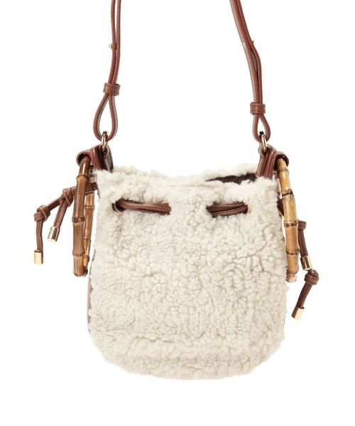 MERCURYDUO（マーキュリーデュオ）の「ボアブロッキング巾着バッグ（ハンドバッグ・レディース・ブラック/ブラウン・FREE）」の7枚目の写真