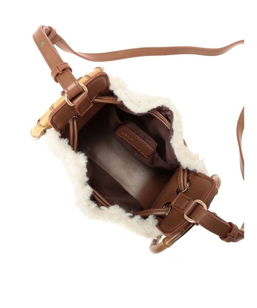 MERCURYDUO（マーキュリーデュオ）の「ボアブロッキング巾着バッグ（ハンドバッグ・レディース・ブラック/ブラウン・FREE）」の9枚目の写真